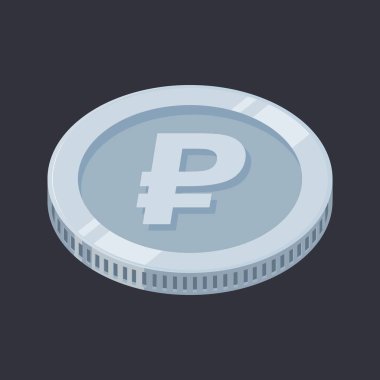 Rouble Coin Silver Russian Tin Money Vector