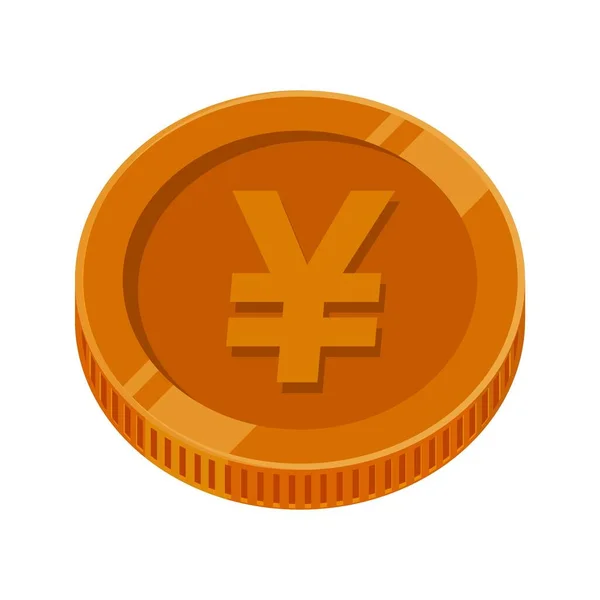 Yen Coin Bronze Japão Vetor Dinheiro — Vetor de Stock