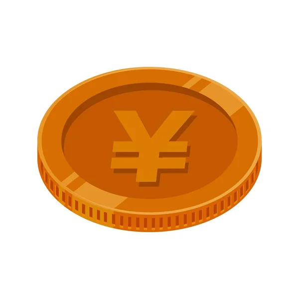 円硬貨ブロンズ Japan Money Vector — ストックベクタ