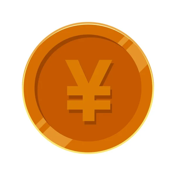 Yen Bronze Coin Japanese Yen Vector — Stock Vector