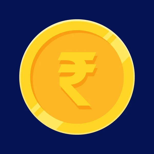 Rúpia Érme Arany India Pénz Vektor — Stock Vector