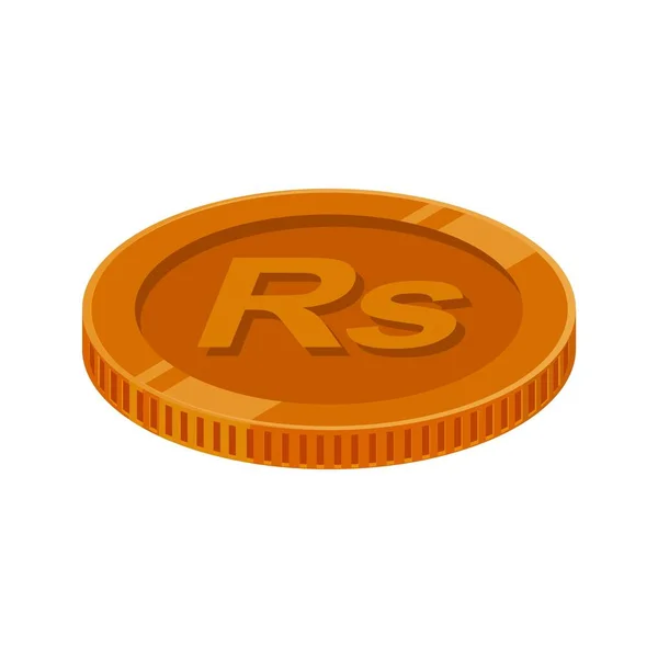 stock vector Rupee Pakistan Coin Bronze PKR Money Copper Vector