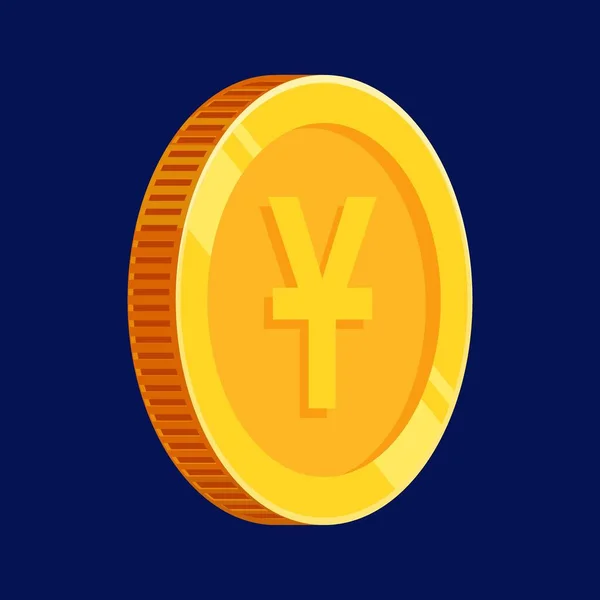 Yuan Moneda Oro Vector China — Vector de stock