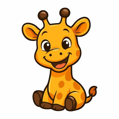 Zürafa Maskot Zürafa Oturan Resimler