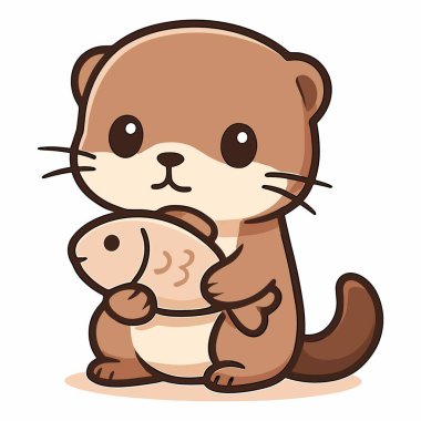 Gelincik Maskot Şirin Kunduz Gelincik Balık Çizimleri