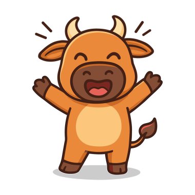 Mutlu Bufalo Çizgi Filmi Tatlı Boğa Maskot Bisonu Çizimleri