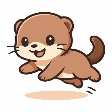 Gelincik Maskot Şirin Kunduz Gelincik Atlama Çizimleri