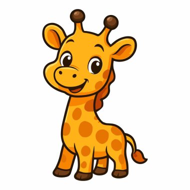 Zürafa Karikatür Maskotu Şirin Zürafa Çizimleri