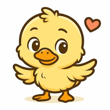 Sevimli karikatür piliç maskotu çizimleri