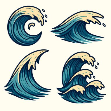 Okyanus Dalgaları Vektör Resimleri Dalgası