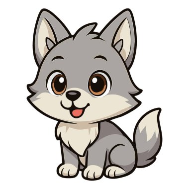 Çizgi film kurdu resimli maskot oturuyor.