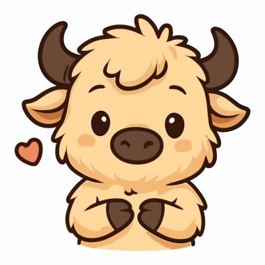 Aşk dolu karikatür bufaloları.