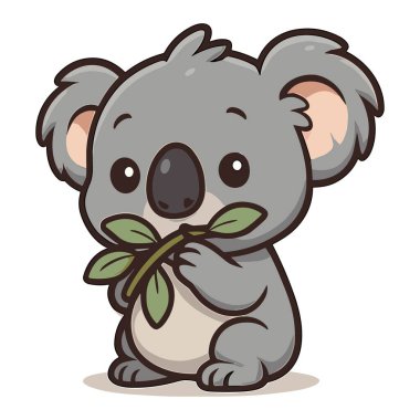 Sevimli çizgi film koala çizimleri maskot