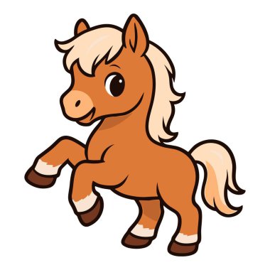 Şirin çizgi film midillisi çizimler yapıyor.