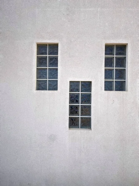Trois Compositions Fenêtres Murales Blanches — Photo