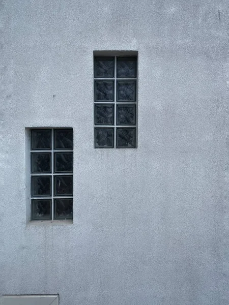 Två Vita Väggfönster Kompositioner — Stockfoto
