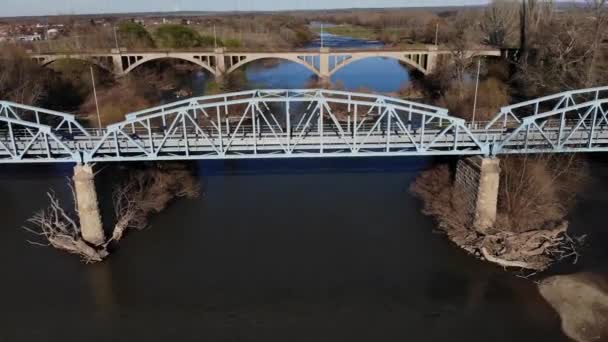 Żelazny Most Symeonowgrad Maritza Rzeka Bułgaria — Wideo stockowe