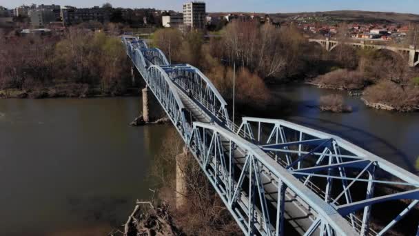 Żelazny Most Symeonowgrad Maritza Rzeka Bułgaria — Wideo stockowe