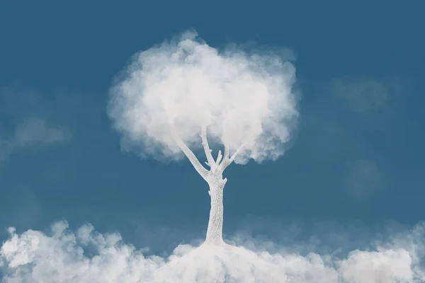 Absztrakt Égen Felhővel Egy Koronájáért — Stock Fotó