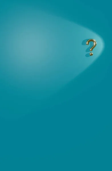 垂直ブルーシート上の黄金の質問マーク — ストック写真