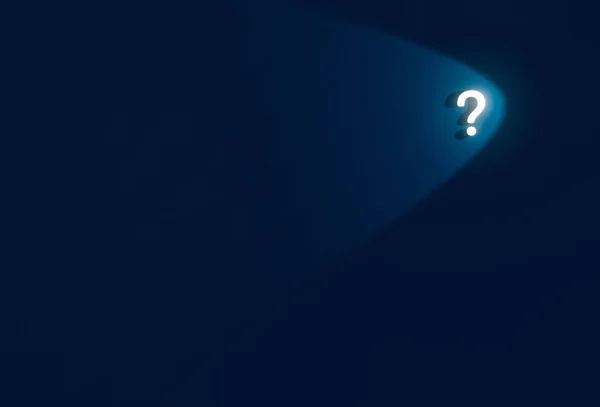 Mavi Soru Anketi Soru Işareti Gösterimi Işık Sembollü Yatay — Stok fotoğraf