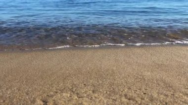 Deniz dalgası kumları egzotik yakın çekim videosu