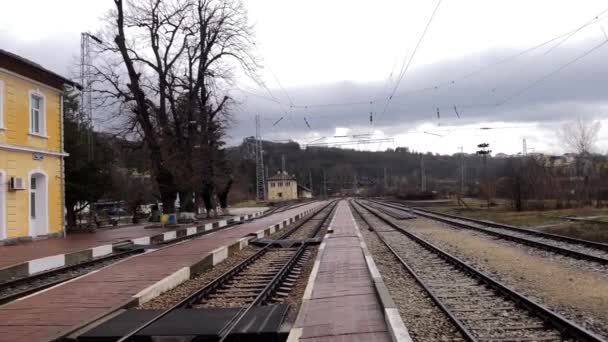 Veliko Tarnovo Järnvägsstation Bulgarien Östeuropa — Stockvideo