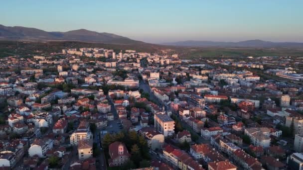 Kazanlak Drone Panorama Coucher Soleil Stara Planina Clip Vidéo