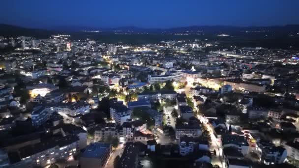 Kazanlak Nuit Ville Drone Vue — Video