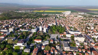 Nova Zagora Bulgaria drone city view aerial panorama clipart