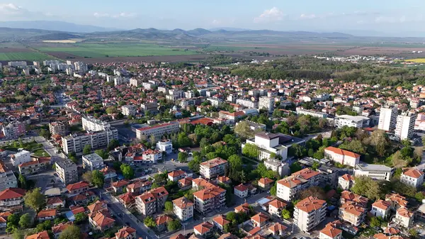 Новая Загора Болгария Панорама Города Беспилотника — стоковое фото