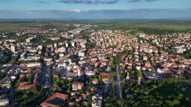 Haskovo Bulgaristan insansız hava aracı şehir manzarası
