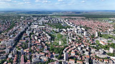 Haskovo Bulgaria drone city view panorama clipart