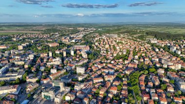 Haskovo Bulgaristan insansız hava aracı şehir manzarası