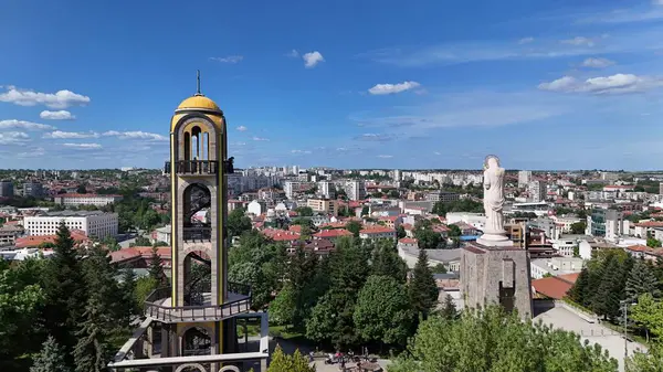 stock image Haskovo Bulgaria drone city view panorama