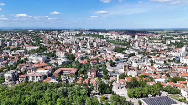 Stock image Haskovo Bulgaria drone city view panorama