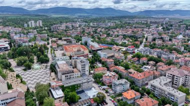 Targovishte Bulgaria drone aerial panorama clipart