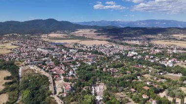 Hisarya Bulgaristan İHA şehir görüntüsü yukarıdan