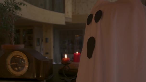 Zamknij Halloween Dekoracji Domu Tworzenia Straszne Uczucie Nawiedzonego Domu Szczegółowy — Wideo stockowe