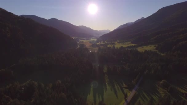 Aerial Flyg Över Vackra Sava Valley Och Zelenci Naturreservat Hösten — Stockvideo