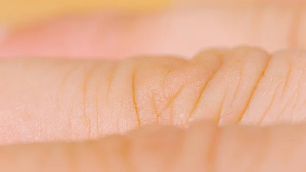 Macro Dof Detailed Close Shot Unrecognizable Fair Skinned Woman Fingers — Stock Photo, Image