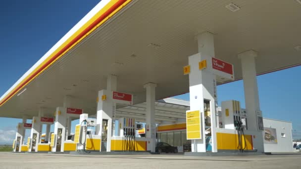 Shell Gas Station Croazia 2023 Stazione Servizio Una Compagnia Petrolifera — Video Stock