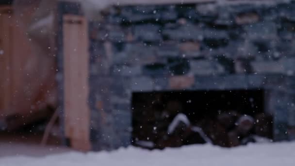 Super Slow Motion Close Dof Спокійний Вид Ніжно Падаючі Сніжинки — стокове відео