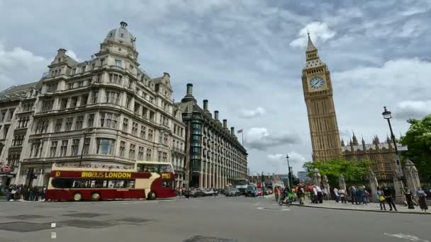 Лондон Объединенный Кингдом Сентября 2023 Время Лапса Толпы Людей Пересекают — стоковое видео