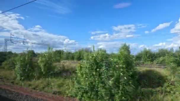East Midlands Förenade Kungariket September 2023 Tågresa Som Ett Lastat — Stockvideo