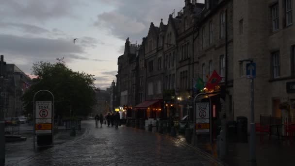 Edinburgh Scotland United Kingdom September 2023 Visning Rolig Brosteinsgate Den – stockvideo
