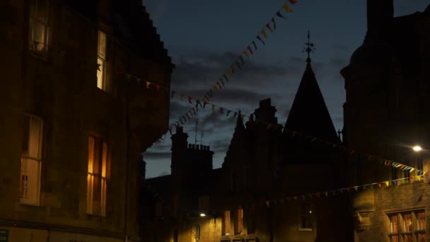 Erstaunliche Silhouetten Mittelalterlicher Gebäude Einem Historischen Teil Der Stadt Bunte — Stockvideo