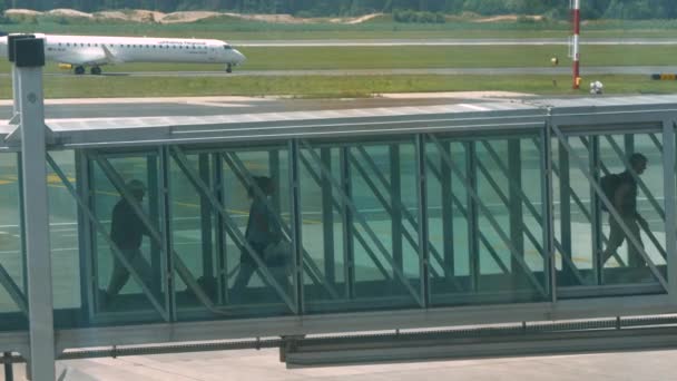 Aéroport Ljubljana Joze Pucnik Ljubljana Slovénie Septembre 2023 Passagers Aériens — Video