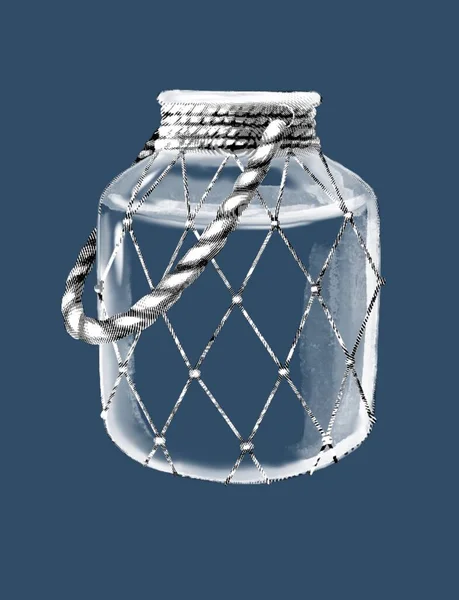 Χάραξη Φιαλών Ρεαλιστική Απεικόνιση Ενός Διαφανούς Μπουκαλιού Ασπρόμαυρο Σχέδιο Εικόνα — Φωτογραφία Αρχείου