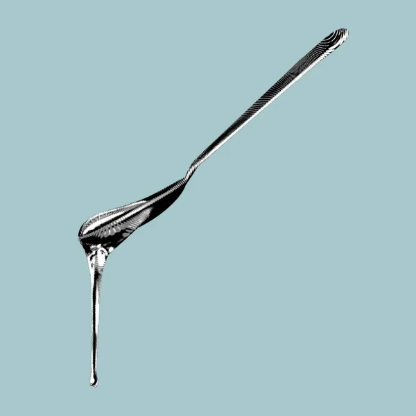 Graphic Engraving Honey Spoon Spoonful Honey Realistic Illustration High Quality — Stock Photo, Image